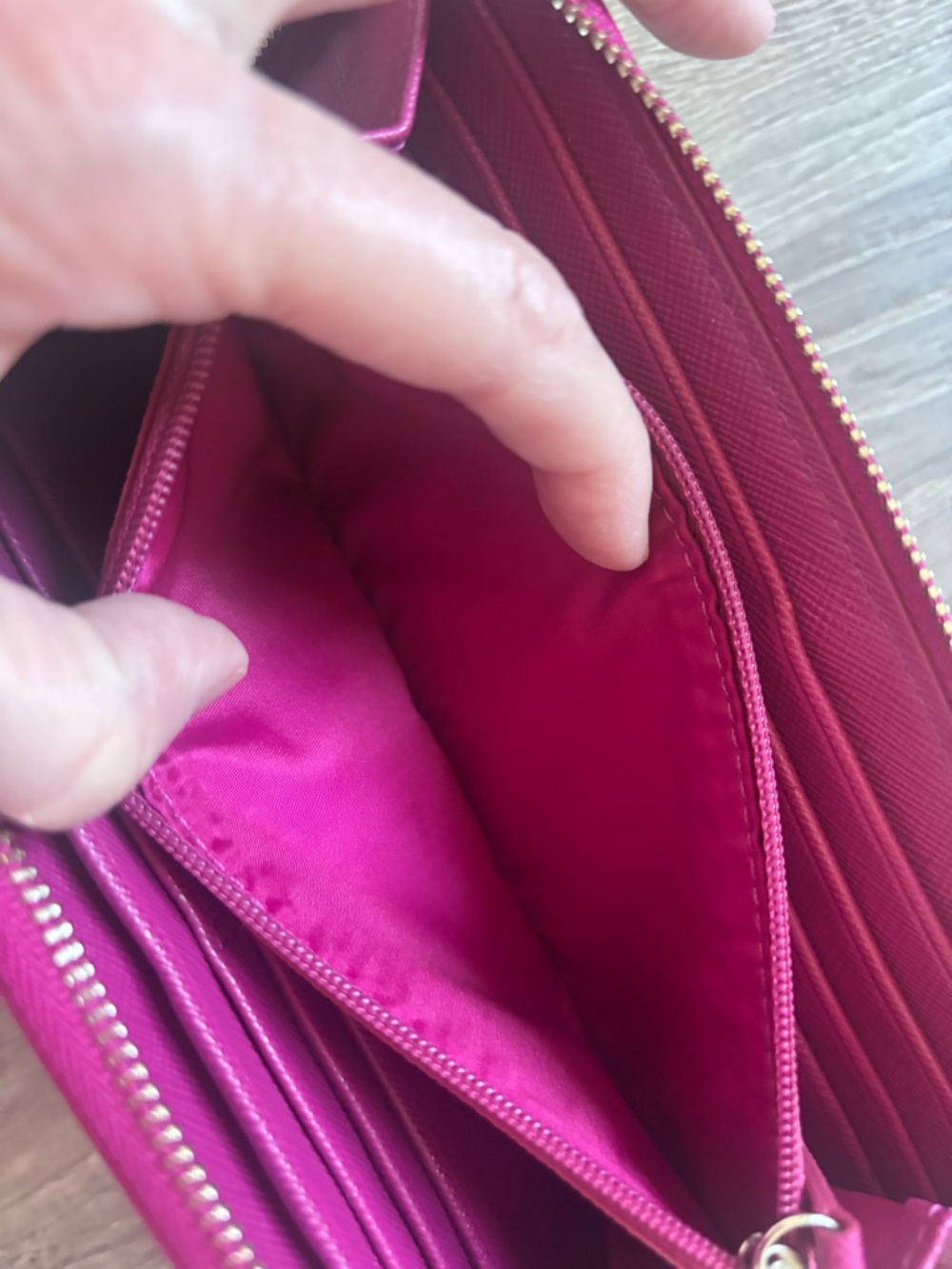Coach Pink Zip-Around Leather Wallet - Picture 6 of 8